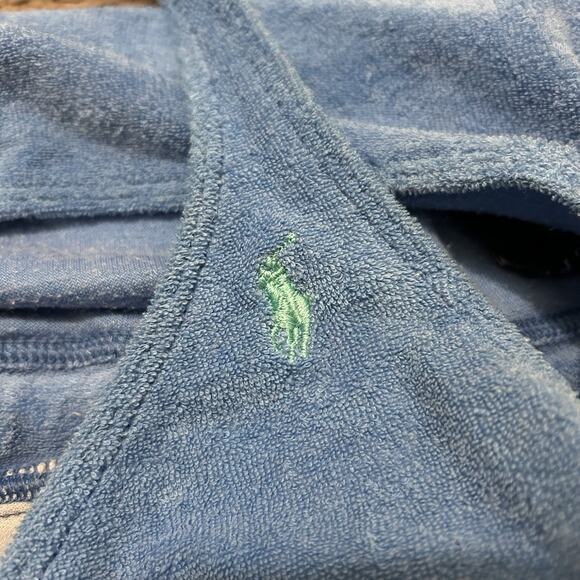 Vintage Y2K Ralph Lauren Terry Cloth Halter Dress Light Blue Size Medium - Picture 4 of 6